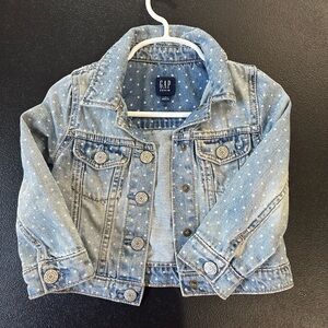 Girls GAP 3T Polka Dot Denim Jean Jacket